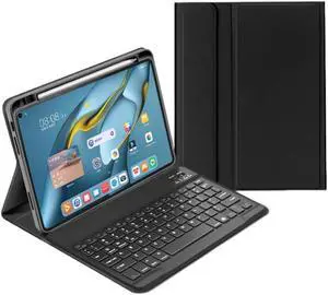 AnMengXinLing Keyboard Case for iPad 11th Generation 11-inch (A16) 2025, iPad 10th Generation 10.9-inch 2022, Slim Candy Detachable Wireless Round Key Folio Keyboard Cover, Black