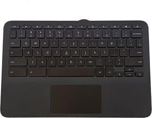 LTPRPTS Replacement Laptop Upper Case Palmrest Keyboard Touchpad Assembly Part for HP Chromebook 11MK G9 EE M44258-001 Black