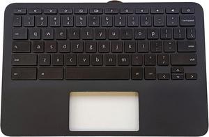 LTPRPTS Replacement Laptop Upper Case Palmrest Keyboard Assembly Part for HP Chromebook 11MK G9 EE M44258-001 Black
