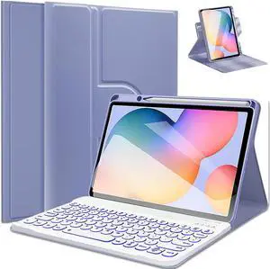 Backlit Keyboard Case for Samsung Galaxy Tab S6 Lite 10.4 Inch 2022/2020, Wineecy 7 Color Light Detachable Wireless Keyboard with 360 Rotatable Case for Galaxy Tab S6 Lite 10.4",SM-P610/P613/P615/P619