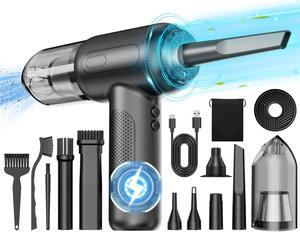 Compressed Air Vacuum,4 in 1 Air Duster Computer Mini Vacuum Cleaner, 160000RPM Brushless Motor Cordless Handheld Vacuum, Newest Generation Canned Air Spray Portable Car Vacuum Keyboard Cleaner