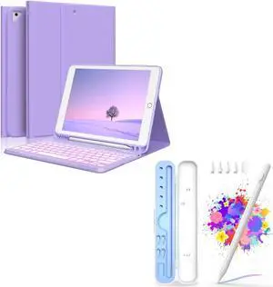 New iPad 9th Generation Keyboard Case 10.2"(2021)/8th Gen/7th Gen Bundle with Stylus Pen for iPad, Apple Pencil for iPad 9th&10th Generation