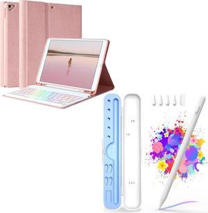 New iPad 9th Generation Keyboard Case 10.2"(2021)/8th Gen/7th Gen Bundle with Stylus Pen for iPad, Apple Pencil for iPad 9th&10th Generation