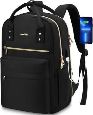 YAMTION Laptop Backpack for Women Bookbag School Backpack Computer Bag with Charger,Aesthetic Computer Backpacks for Girls College Work Mochila Mujer