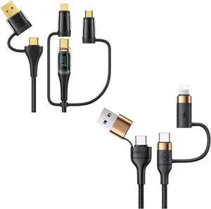 YOUSAMS PD 100W 4FT 5-in-1 Charging Cable + MJEMS 4 in 1 PD 60W USB C Multi Fast Charging Cable 6.6FT