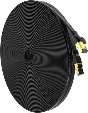 Cat 8 Ethernet Cable 150 FT, Outdoor&Indoor High Speed Heavy Duty Network LAN Internet Cable,SFTP Gold Plated RJ45 40Gbps 2000Mhz Patch Cord, for Modem/Router/Gaming,Faster Than Cat7/Cat6/Cat5 Black