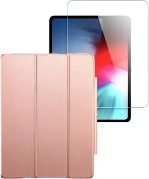 SaharaCase for iPad Pro 12.9" (4th,5th, and 6th Gen 2020-2022) Protection Kit Bundle - ESR Folio Case with Tempered Glass Screen (Rose Gold)