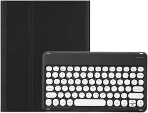 KMXDD Cute Keyboard Case for iPad Mini 7 A17 Pro 2024, iPad Mini 6th Generation 2021 Keyboard Case Round Key Removable Bluetooth Keyboard Cover Support Pencil Charging,Black