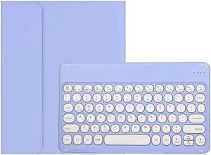 KMXDD Cute Keyboard Case Compatible with iPad 9th 8th 7th Generation 10.2 inch/Air 3rd Gen/Pro 10.5 inch Keyboard Case Round Key Removable Keyboard Cover,Purple