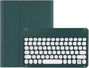 KMXDD Cute Keyboard Case Compatible with iPad Air 11 inch M2/ Air 5th 4th Gen 10.9 inch/iPad Pro 11 inch 4th 3th 2th 1st Gen Keyboard Case Round Key Removable Bluetooth Keyboard Cover (Dark Green)