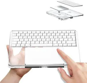 Transparent Acrylic Keyboard Stand and touchpad Tray pad Suitable for Second and Third Generation Apple Magic Keyboards and Apple Magic touchpads, Comfortable to Relieve Wrist Pain Hand Rest