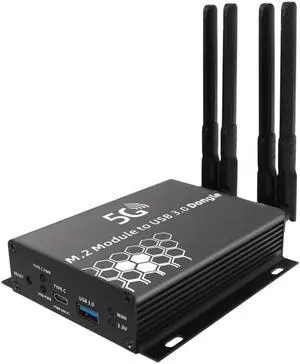 HLT NGFF(M.2) 4G/5G Module to USB 3.0 Adapter with Auxiliary Power and Cooler Fan