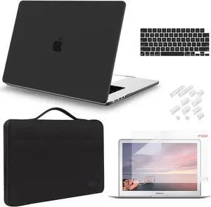 iCasso for MacBook Air 15 inch Case 2025 2024 2023 Release M4 A3241 M3 A3114 M2 A2941, Hard Shell Case &Carrying Laptop Sleeve Bag&Screen Protector&Keyboard Cover for Mac Air 15.3'', Black