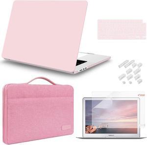 iCasso for MacBook Air 15 inch Case 2025 2024 2023 Release M4 A3241 M3 A3114 M2 A2941, Hard Shell Case &Carrying Laptop Sleeve Bag&Screen Protector&Keyboard Cover for Mac Air 15.3'',Rose Quartz