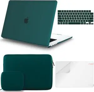 iCasso for MacBook Air 15 inch Case 2025 2024 2023 Release A3241 M4 A3114 M3 A2941 M2 Chip, Hard Shell Case, Sleeve, Screen Protector, Keyboard Cover for MacBook Air 15.3'' with Small Bag, Green