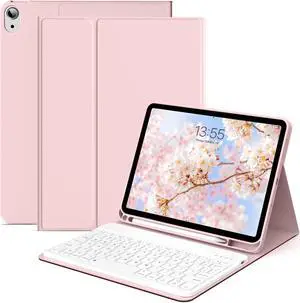 JKSML Keyboard Case for iPad (A16) 11th Generation 2025 11in and 10th Gen 2022 10.9in, Detachable Wireless Bluetooth Fast Pairing Keyboard, Built-in Pencil Holder, Durable Soft TPU Folio Cover, Pink