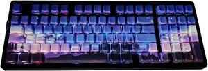 JSJT PBT Keycaps-Side Printed Keycap Set Double Shot Shine Through Custom Keycaps Cherry Profile Gradient Purple Keycaps 126 Keys Dawn Themed Keycaps for Cherry Mx Switchs Mechanical Keyboard
