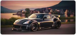 Large Mouse Pad Gaming Cool 370z JDM Cool Sunset Japanese Car Desk Mat Long Big Mousepad Extended Keyboard Computer Pad Office Desk Organizers and Accessories 35.4 x 15.7 inch