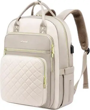 LOVEVOOK Laptop Backpack Purse for Women, 15.6" Laptop Bag for Travel with USB Port, Water Resistant Lightweight Daypacks for College Work Business, Nurse Teacher Computer Backpacks