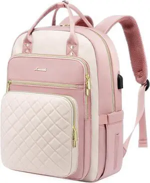 LOVEVOOK Laptop Backpack Purse for Women, 15.6" Laptop Bag for Travel with USB Port, Water Resistant Lightweight Daypacks for College Work Business, Nurse Teacher Computer Backpacks