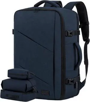 LOVEVOOK Travel Backpack, 40L Extra Large Carry on Backpack, Peersonal Item Bag Flight Approved, Anti-Theft Water Resistant 17 Inch Weekender Backpack for Men Women, with USB Port, Navy Blue