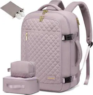 LOVEVOOK Travel Backpack for Women, Carry on Backpack for Airplanes,TSA Personal Item Travel Bag fits 15.6" Laptop,Travel Essentials Carry On Bag Flight Approved with 3 Packing Cubes