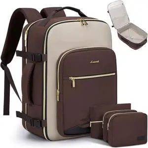 LOVEVOOK Large Travel Backpack for Women & Men, Carry on Backpack Airline Approved, TSA Personal Item Travel Bag fits 17" Laptop, 40L Waterproof Travel Essentials Sports Backpack with 3 Packing Cubes