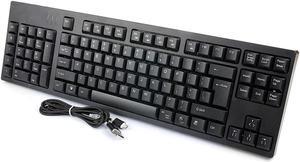 MCSaite Left-Handed Keyboard, Wired Ultra-Thin Keyboard USB Port with 2 Hubs Portable Scissors Foot Structure Fit with Professional or Industrial Use for Computer Laptop Mac Notebook