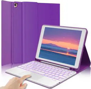 Keyboard Case for iPad 9th/8th/7th Generation 10.2 Inch, Magnetic Detachable Wireless Touch Keyboard-Support 3 System, Folio Full Protection Case with Pencil Holder for iPad Pro 10.5"/iPad Air 3rd Gen