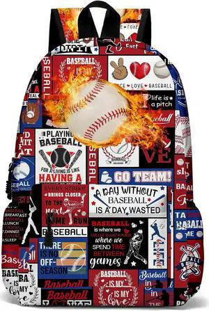 ROVOZAR Baseball Backpack 17 Inch Sport Laptop Backpack For Adult Men Large Baseball Bags for Travel Hiking Camping Daypack