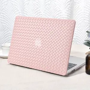 Seorsok Compatible with MacBook Air 13.6 inch Case 2022 2024 A2681 M2&A3113 M3 Liquid Retina Display Touch ID,Elegant Leather Plastic Hard Case Transparent Keyboard Cover,Beige Tartan PVC Leather