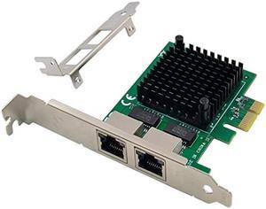 Dual PCIe 3.1 2.5GBase-T Network Adapter with Intel I225-V 2500/1000/100Mbps PCI Express Gigabit Ethernet NIC Card RJ45 LAN Controller for Windows 10/11 with Low Profile Bracket