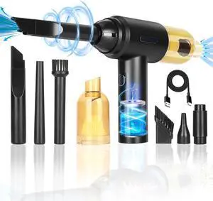 Compressed Air Duster and Vacuum,100000RPM Electric Air Duster for Computer,Cordless Air Blower with 7600mAh Rechargeable Battery,Good Replacement for Compressed Air Can for PC Keyboard (80000RPM)
