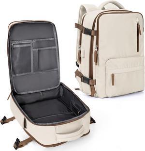 Travel Backpack Women, Carry On Backpack for Men, Hiking Laptop Backpack Waterproof Outdoor Sports Rucksack Casual Daypack, Beige Brown