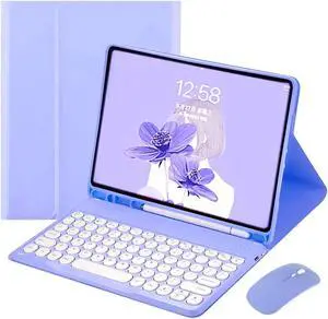 Galaxy Tab S9 11 inch 2023 SM-X710/X716B/X718U keyboard case with mouse Magnetic Detachable Bluetooth keyboard with S Pen holder Slim folio leather case (Tab S9(2023), Purple)