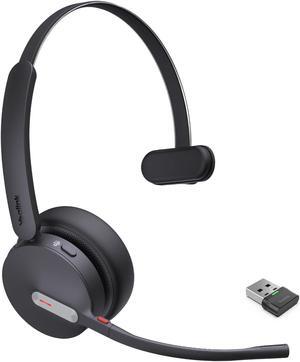 Yealink BH70 Mono Wireless Bluetooth Headset with Microphone for Work, up to 35h Talking Battery Life, 3-Mic Noise Cancellation, 91g Lightweight Microsoft Teams Certified Work Headsets for PC, USB-A
