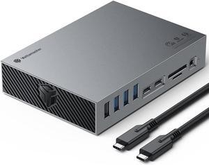 Yottamaster 40Gbps USB C Docking Station Compatible with Thunderbolt 3, 15 in 1 USB C Dock for Dual Monitor, DisplayPort, 60W PD, S/PDIF, Audio, 6 USB Ports, Ethernet, SD/TF Card Reader [DS06G]