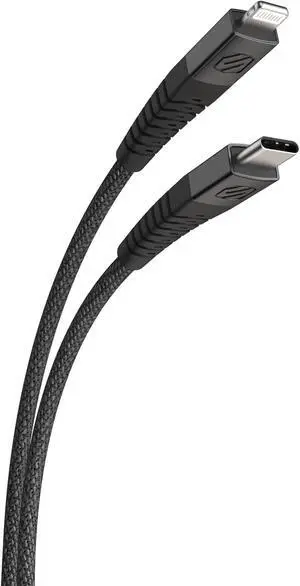 Scosche HDCi4B8SG Heavy-Duty Braided 8-ft USBC to Lightning Cable, MFi Certified USB Type C Charger Cord, Fast Charging & Data Transfer Compatible with Apple iPhone 14/13/12/Pro Max/iPad, Space Gray