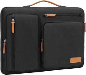 MOSISO 360 Protective Laptop Sleeve Compatible with 17-17.3 inch Dell, HP, Lenovo, Asus, Pavilion, Ideapad, Acer, Alienware, Side Open Bag with 4 Zipper Pockets&Handle, Black