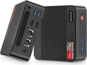 BOSGAME Mini PC P4, AMD Ryzen 7 5825U Mini Computers, 16GB DDR4 512GB NVME SSD, 4K Triple Display, Wi-Fi 6/BT5.2 for Gaming/Office/Home