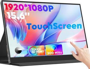 ZSCMALLS 15.6'' 1080P 60HZ Touch Portable Monitor for Laptop, 1920Px1080P Touch Screen with HDR, 100% sRGB 1000:1, Ultra Slim & Eye Care,Travel Monitor External for Laptop, Mac, PC, PS5, Xbox