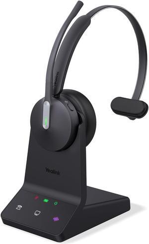 Yealink WH64 Wireless Headset, DECT and Bluetooth Dual Hybrid Headset for Zoom Certified & UC Platform, Phone Headset with 3X Mic, 32 Talk Time, 492ft Range, Office Headset for Desk IP Phone,PC