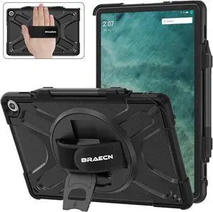 BRAECNstock for Amazon Fire Max 11 Tablet Case (13th Generation, 2023 Release) 11'' Protective Case with [Rotating Hand Strap] & Stand, Pen Holder, Compatible with Type Cover Keyboard, Black