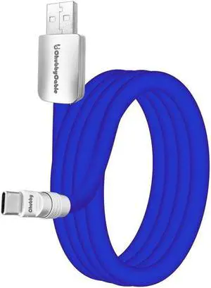 chubbycable Chubby 3.0 Fast Charging Cable Durable Soft Silicone USB C Cable 240W Extra Thick Phone Charger Cord Data Transfer Type C Cable, Dark Blue, USB-A to Type-C, 13.1 FT