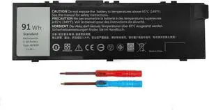 91WH Type MFKVP Replacement Dell Battery for Dell Precision 15 7510 7520 17 7710 7720 M7510 M7710 451-BBSB 451-BBSE 451-BBSF GR5D3 M28DH T05W1 TO5W1 TWCPG RDYCT 0FNY7 1G9VM, 6-Cell Laptop Batteries.