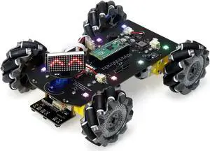 Freenove Mecanum Wheel Car Kit for Raspberry Pi Pico (Included) (Compatible with Arduino IDE), Dot Matrix Expressions, Obstacle Avoidance, Line Tracking, Light Tracing, Colorful Light