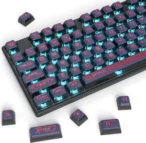 Fogruaden Pudding Keycaps 60 Percent, 120 Dye-Sublimation Keycaps Set, ASA Profile Custom Keycaps for Cherry Gateron MX Switches Mechanical Keyboard(RedPudding)