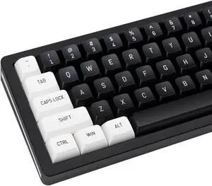 GEKUCAP Black and White Keycaps 150 Keys, Minimalist Style CSA Profile PBT Keycaps Dye Sublimation Customized Keycaps Set for Gateron Kailh Cherry MX Switch Gaming Mechanical Keyboards(White/Black)