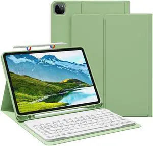 GKABXY Keyboard Case for iPad Pro 11 inch (4th/3rd/2nd/1st Gen) 2022/2021/2020/2018, Detachable Wireless Bluetooth Keyboard Case with Pencil Holder for iPad Pro 11", Auto Sleep/Wake (Matcha)