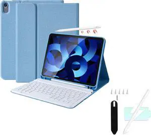 KBCASE iPad Air 5th Generation Case with Keyboard, 10.9 inch Keyboard Case for iPad Air 5th Gen 2022/iPad Air 4th Gen 2020/iPad Pro 11 2018 & iPad Pencil 9th/10th Generation with Palm Rejection